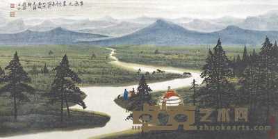 赵颖 2006年作 草原之晨 镜心 51×100cm